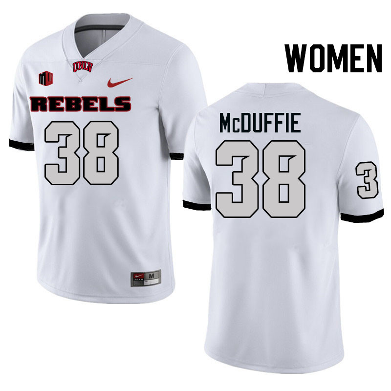 Women #38 Marsel McDuffie UNLV Rebels College Football Jerseys Stitched-White